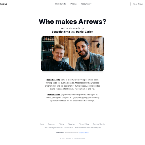 Arrows About Us Page Design