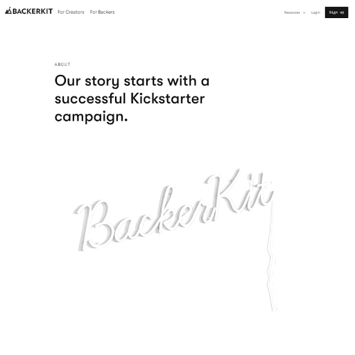 Backerkit About Us Page Design