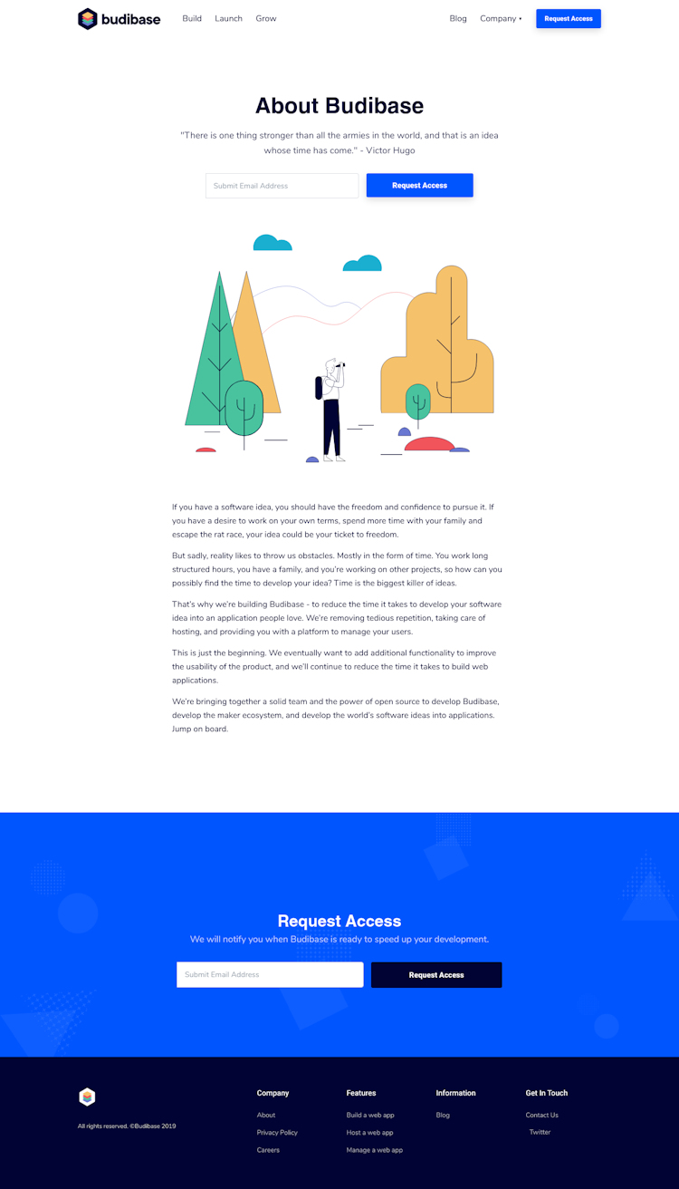 Budibase About Us Page Design