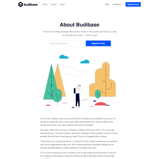 Budibase About Us Page Design