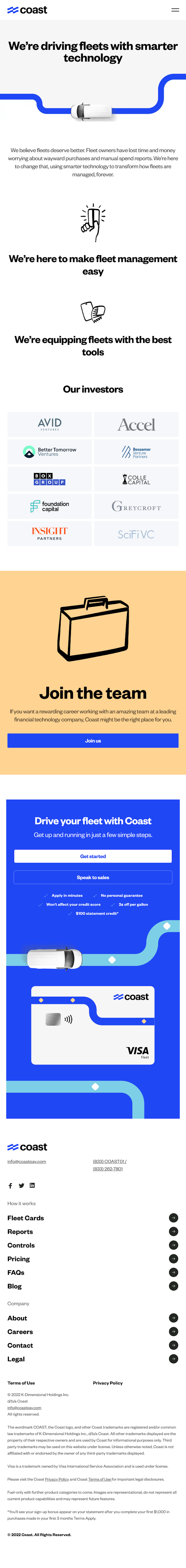 Coastpay About Us Page Design