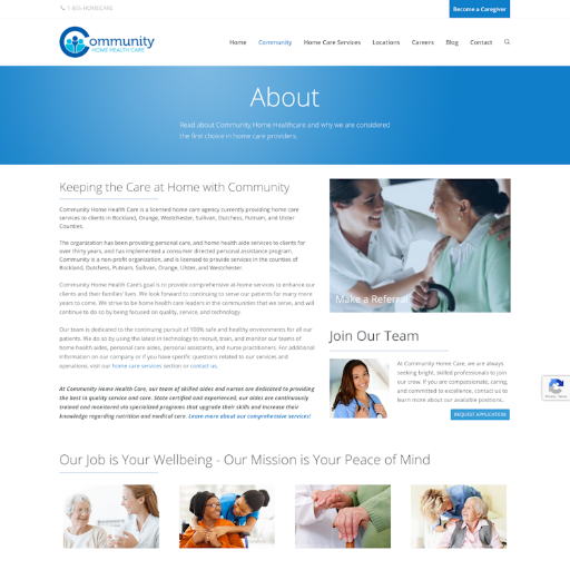 Commhealthcare About Us Page Design