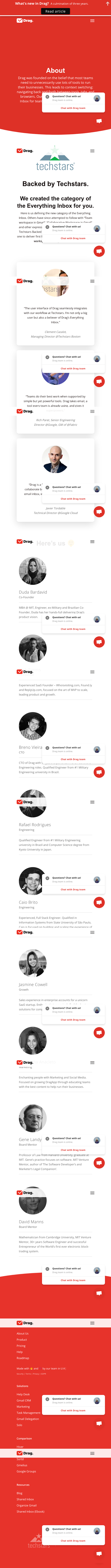 Dragapp About Us Page Design