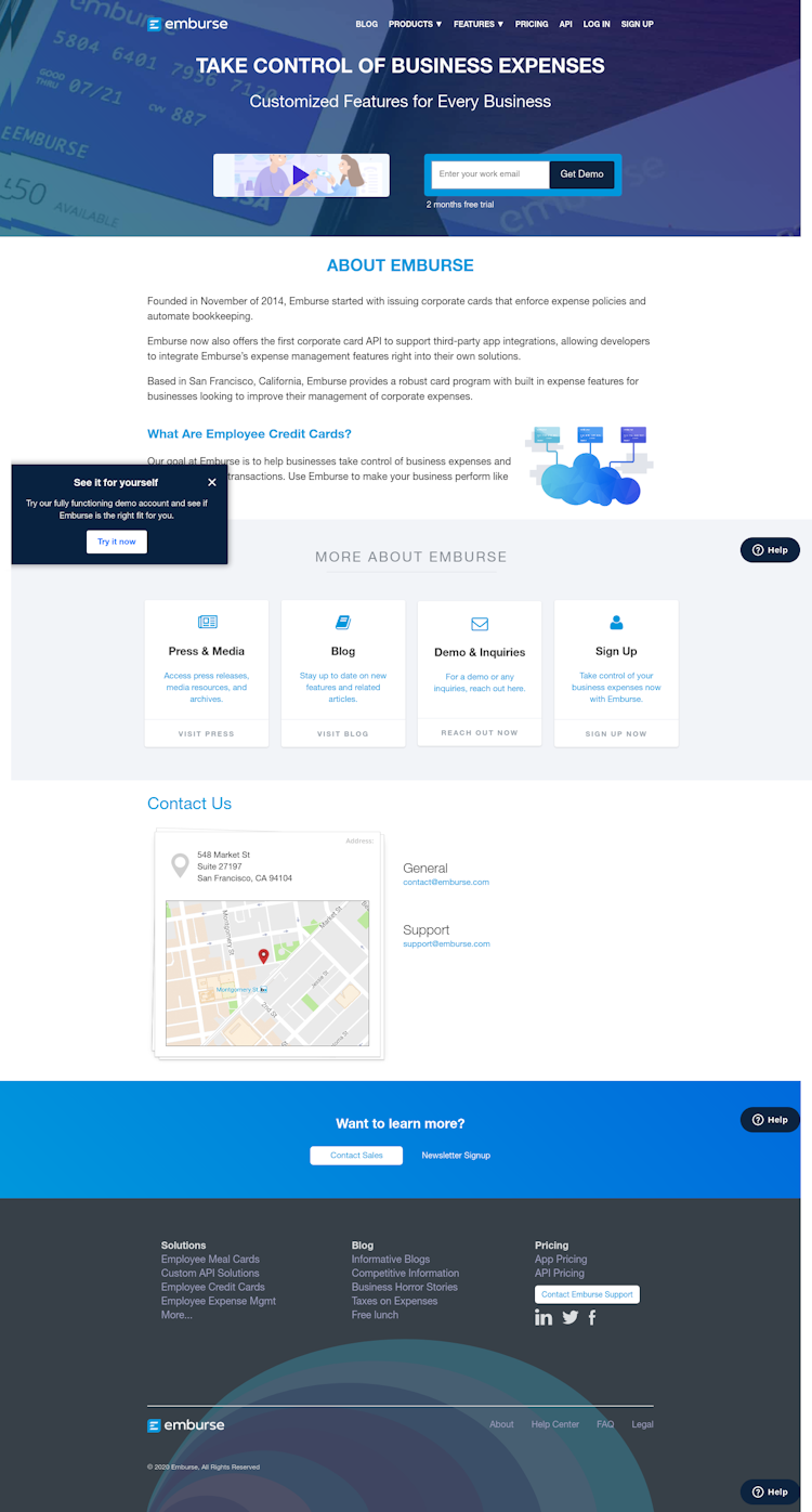 Emburse About Us Page Design