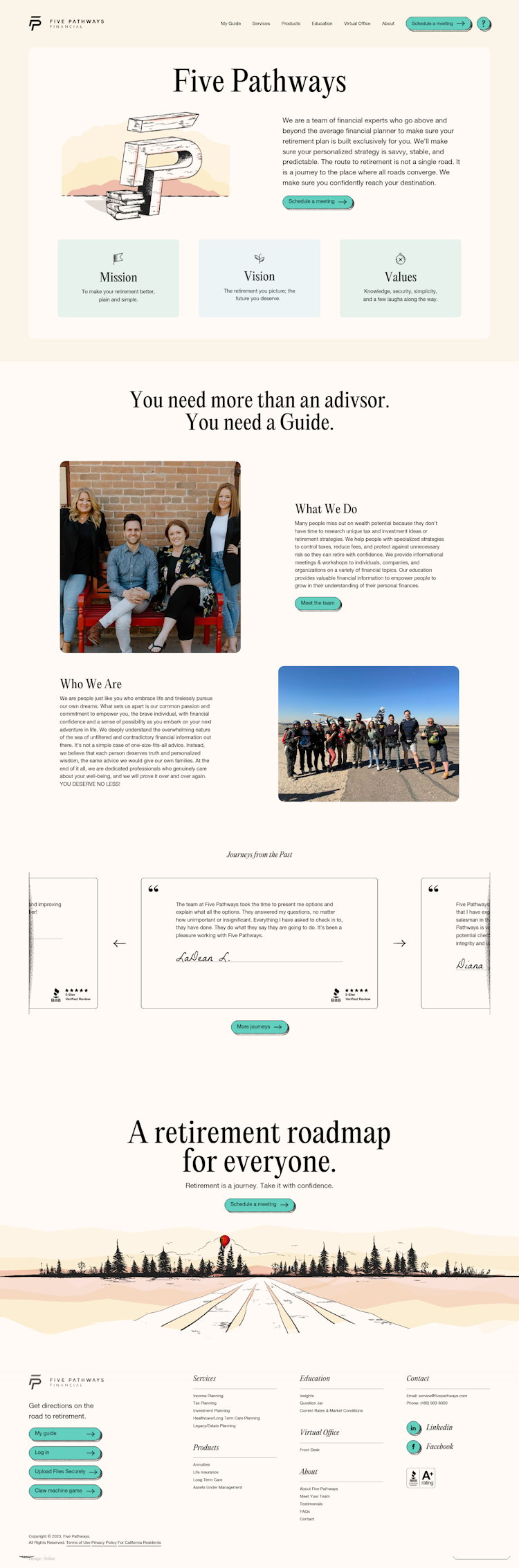 Five Pathways Financial About Us Page Design