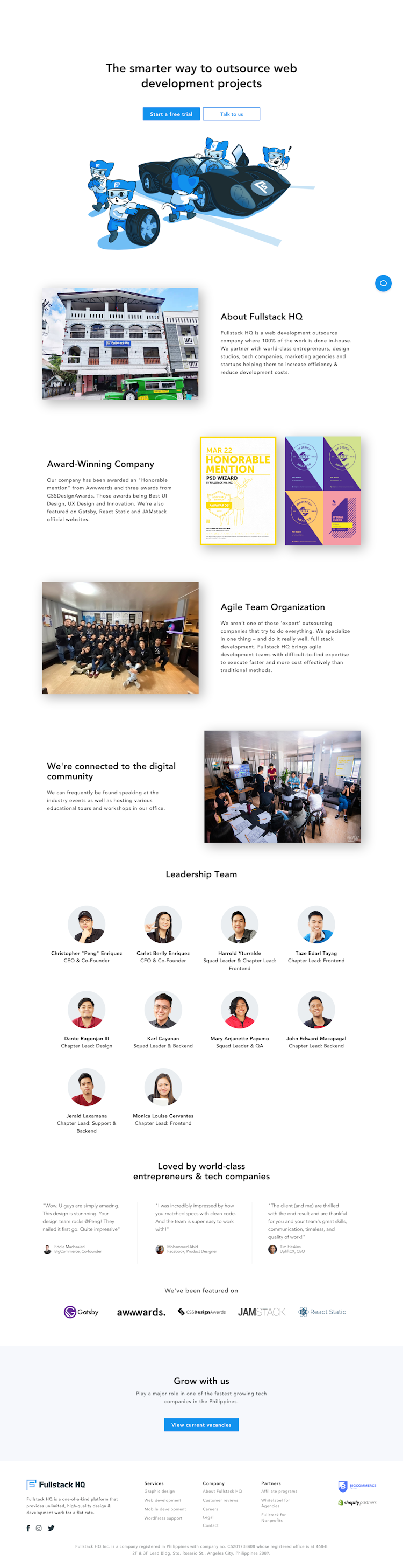 Fullstackhq About Us Page Design