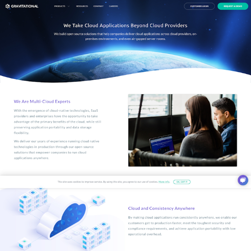 Gravitational About Us Page Design