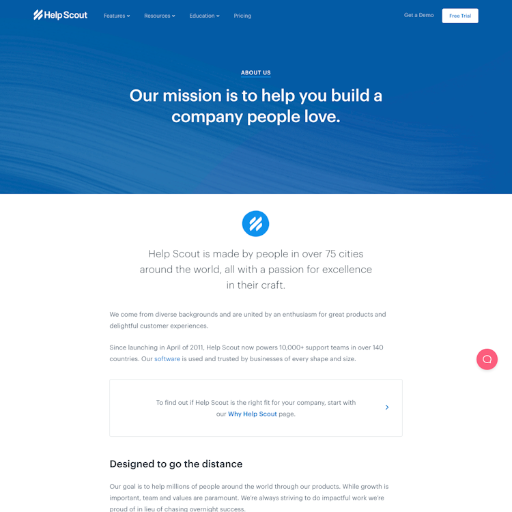 Helpscout About Us Page Design