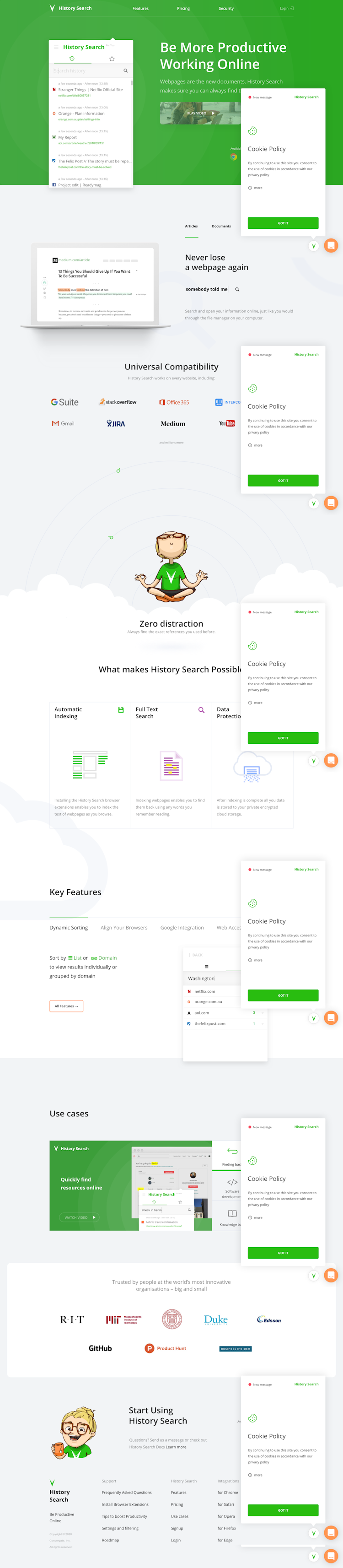 Historysearch About Us Page Design