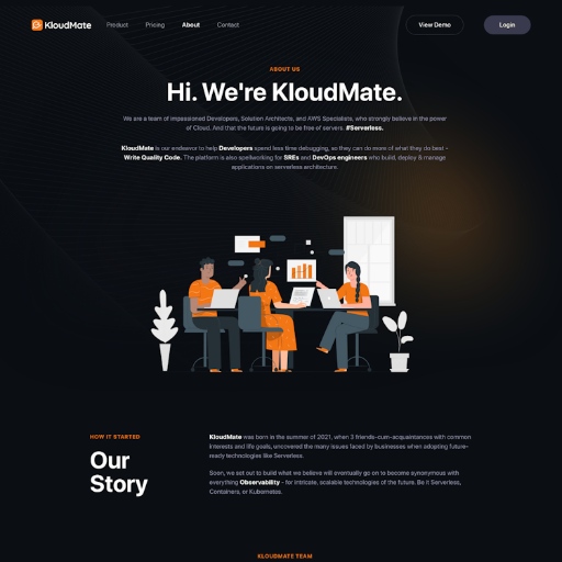 KloudMate About Us Page Design