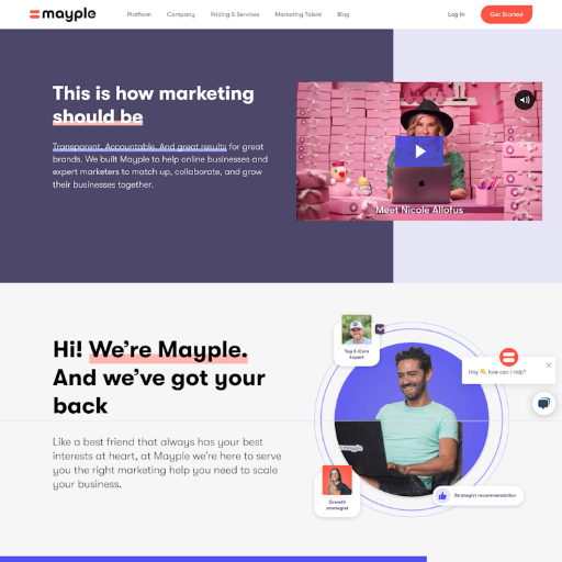 Mayple About Us Page Design