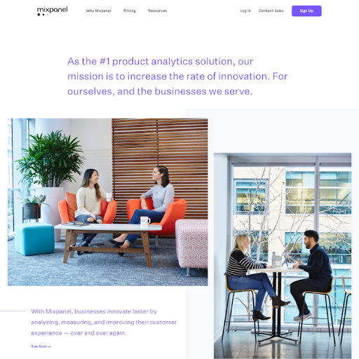 Mixpanel About Us Page Design