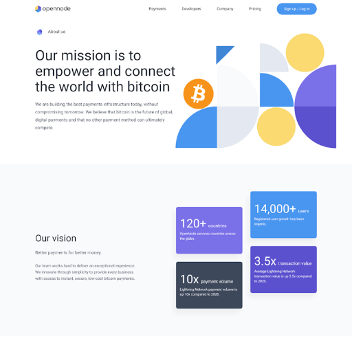 OpenNode About Us Page Design