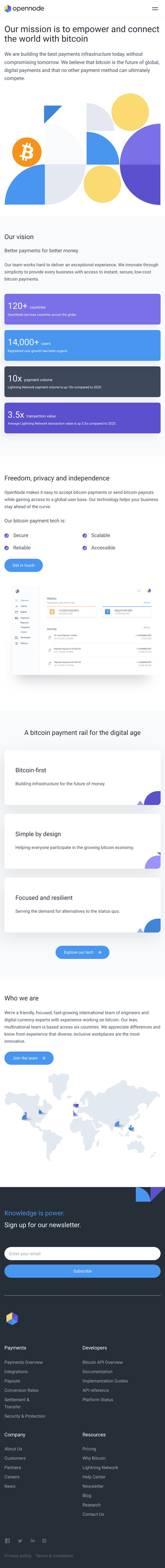 OpenNode About Us Page Design