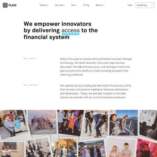 Plaid About Us Page Design