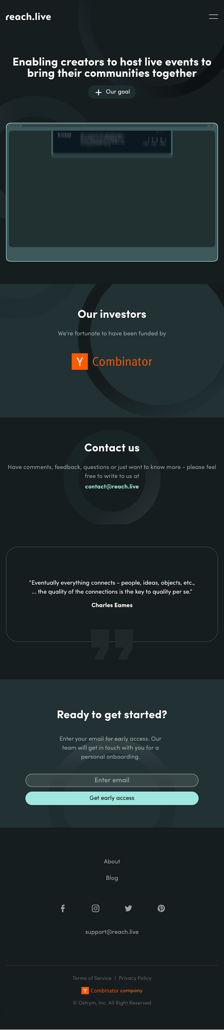 Reach About Us Page Design