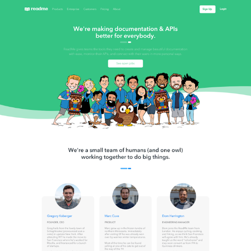 Readme About Us Page Design