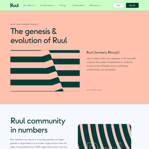 Ruul About Us Page Design