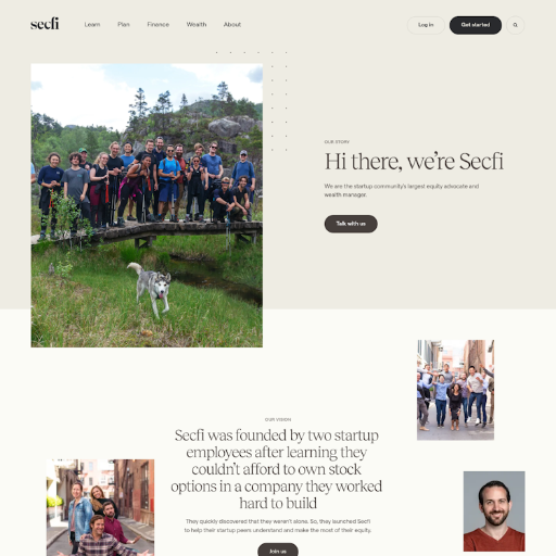 Secfi About Us Page Design
