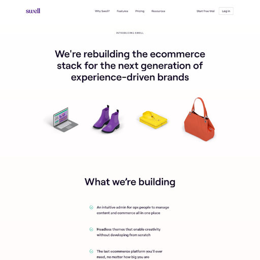 Swell About Us Page Design