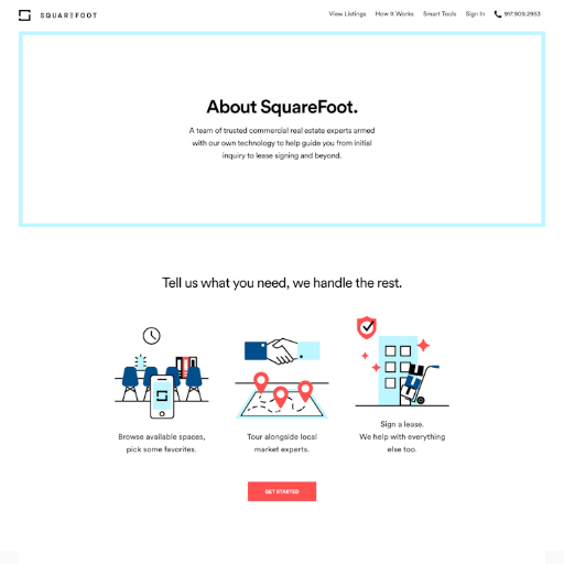 Thesquarefoot About Us Page Design